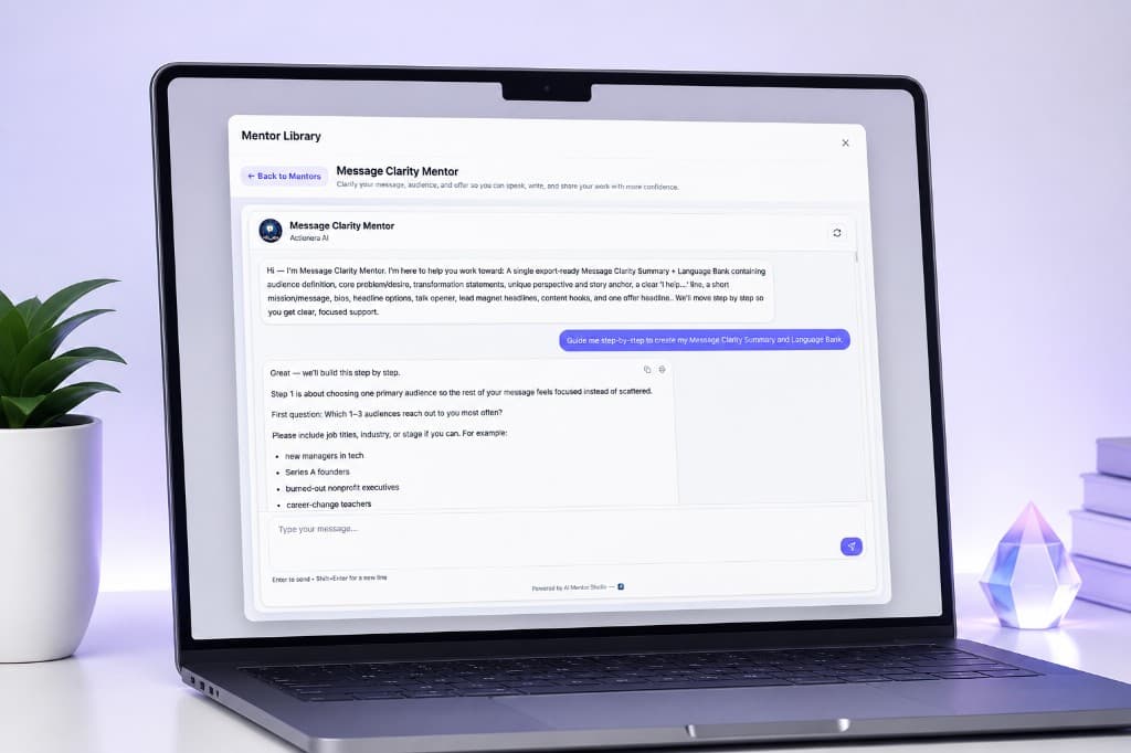AI Mentor running inside an external member experience.